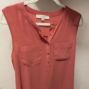 Loft pink sleeveless blouse, small